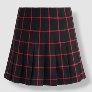 Alice + Olivia Black and Red Plaid Mini Skirt